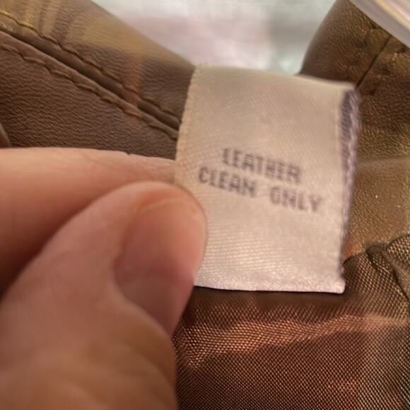 Valerie Stevens S cognac colored butter soft 2 button all leather blazer euc - Picture 4 of 13